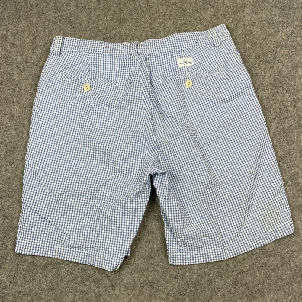 Vineyard Vines Seersucker Shorts 32 Blue Gingham Plaid‎ 9